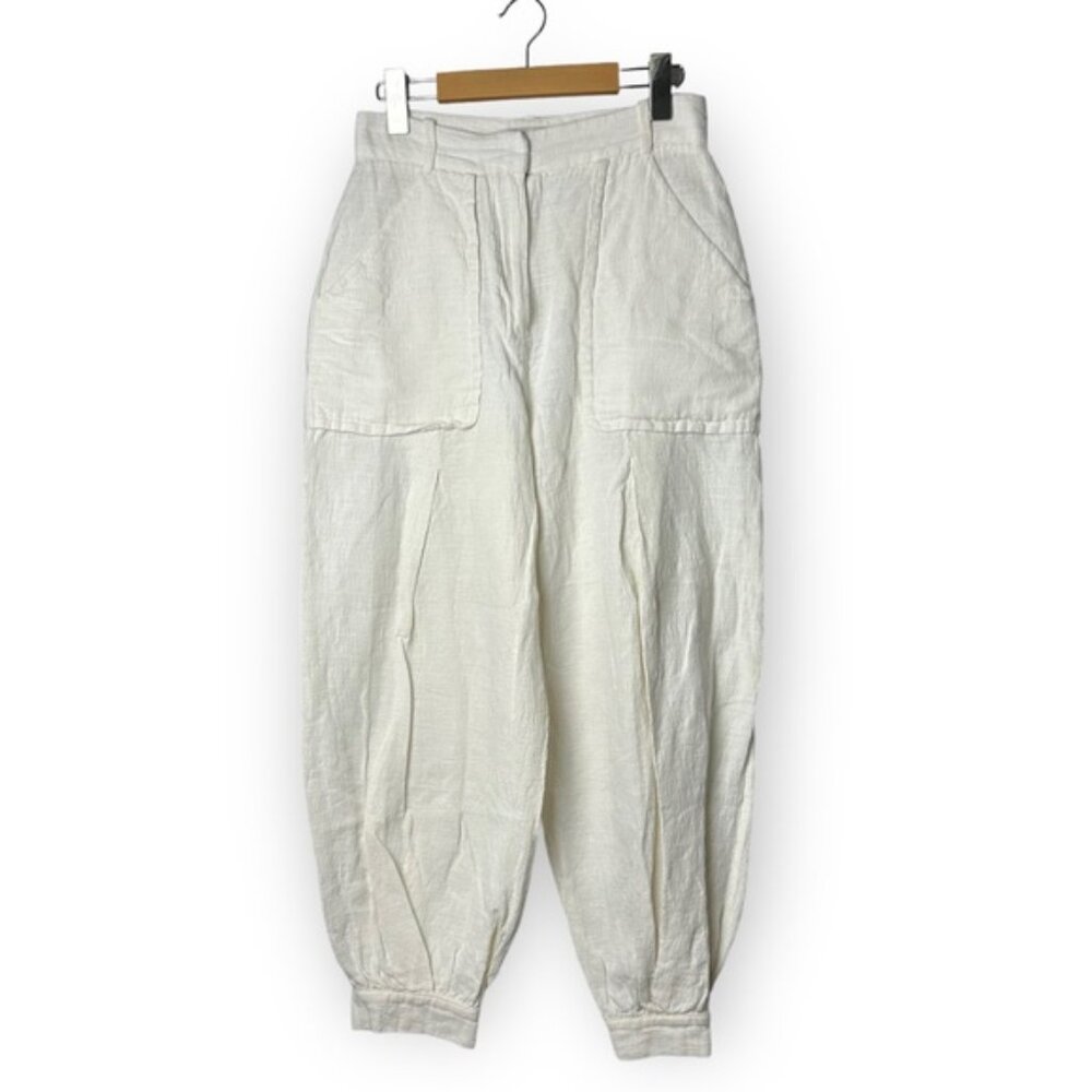 Shona Joy Harem Style Cream Linen Pants - Picture 2 of 8